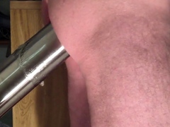 Real steel – hard anal work with hard dildo